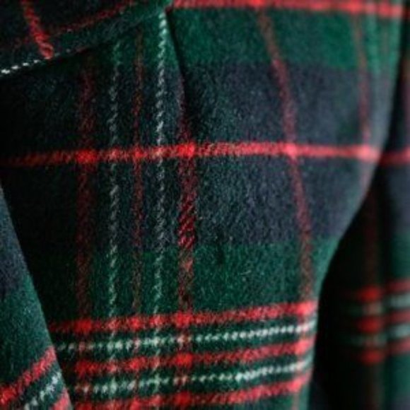 Vintage Plaid Wool Midi Coat - Picture 2 of 3